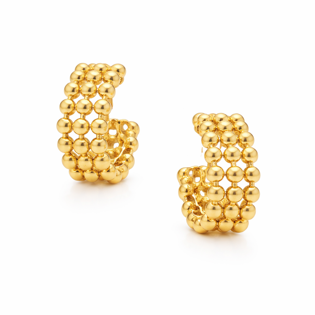 Boucles d'Oreilles Lina • Créoles Perlées