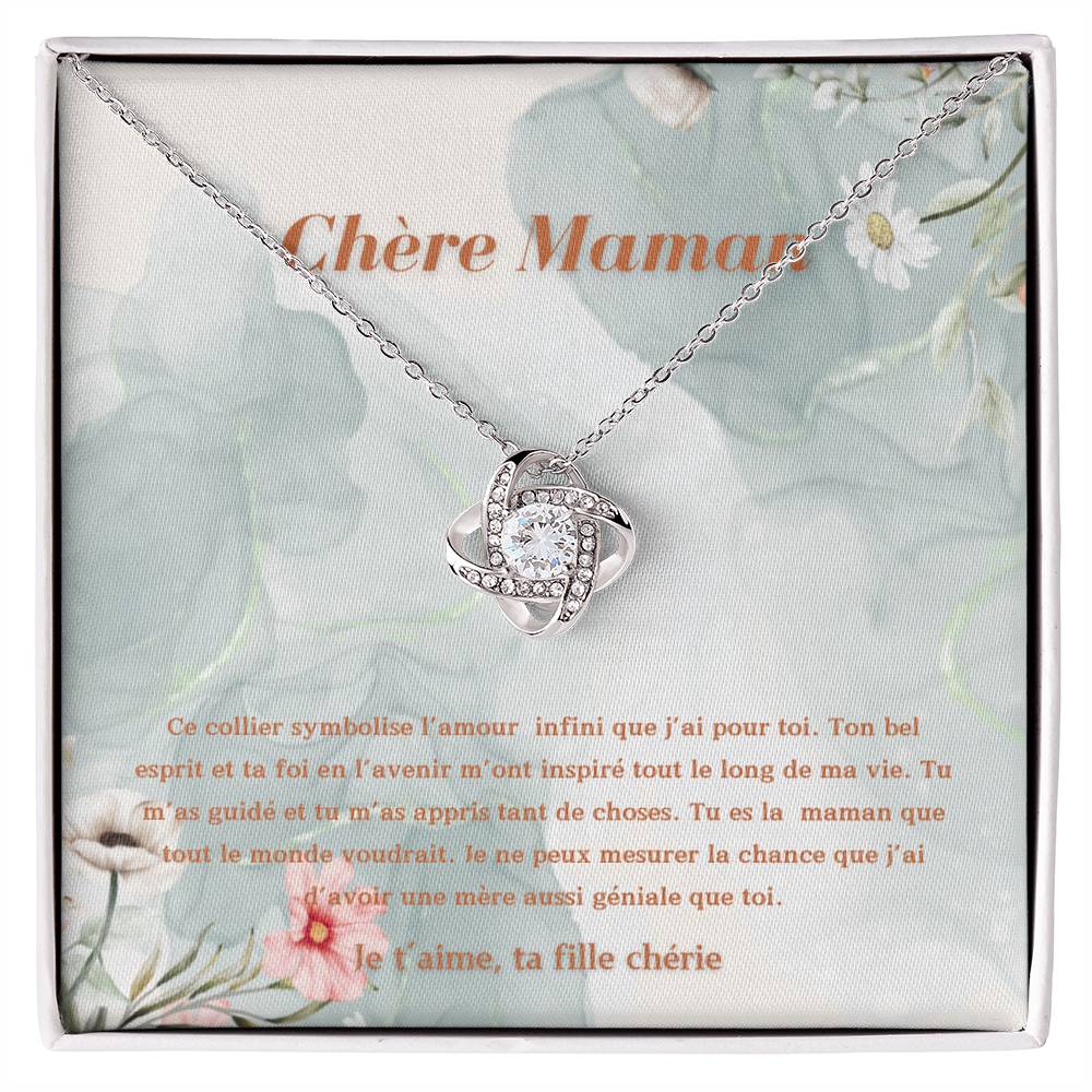 LOVEMAMA • Collier Déclaration Maman Nœud d’Amour