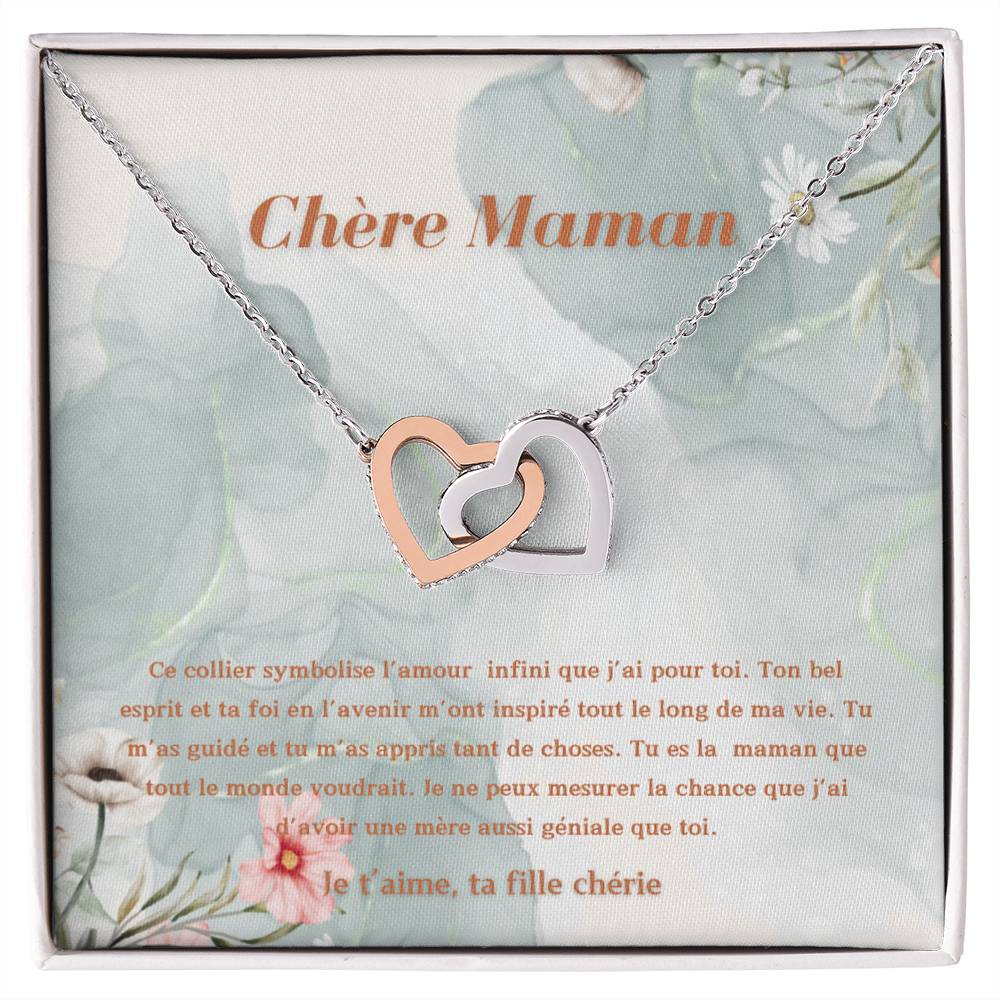 LOVEMAMA • Collier Déclaration Maman Double Coeur