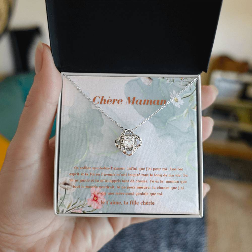 LOVEMAMA • Collier Déclaration Maman Nœud d’Amour