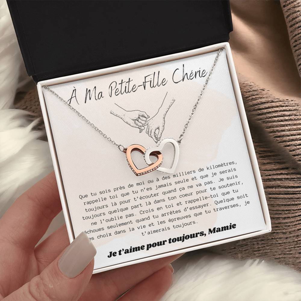 PRECIOUS • Necklace To My Granddaughter Double Heart