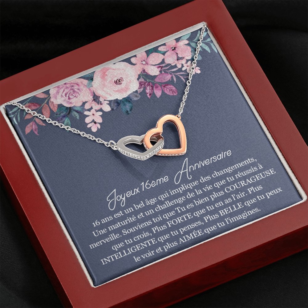 ANNIMERVEILLE • Collier 16ème Anniversaire Double Cœur - Lehnaa