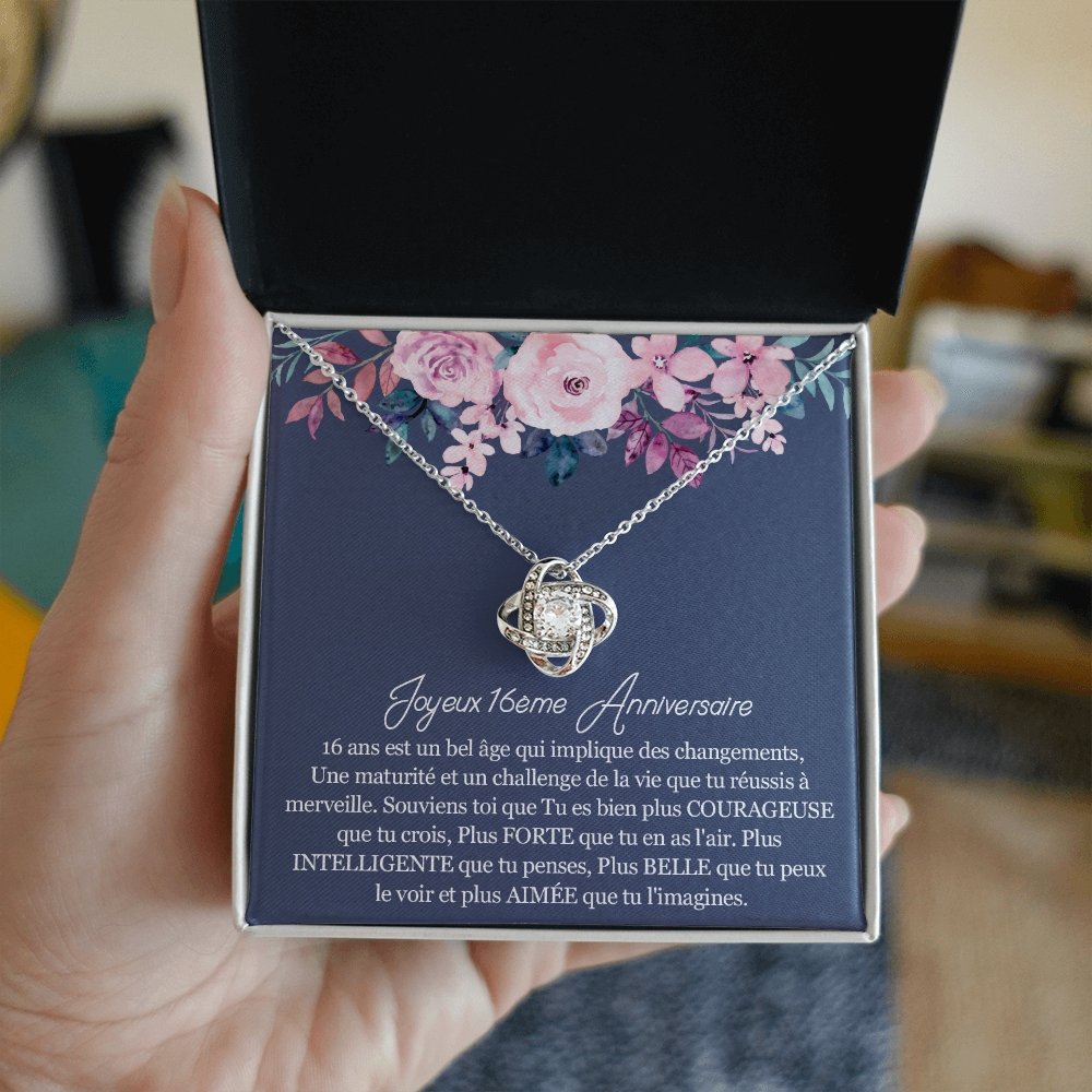 ANNIMERVEILLE • Collier 16ème Anniversaire Noeud d'Amour - Lehnaa