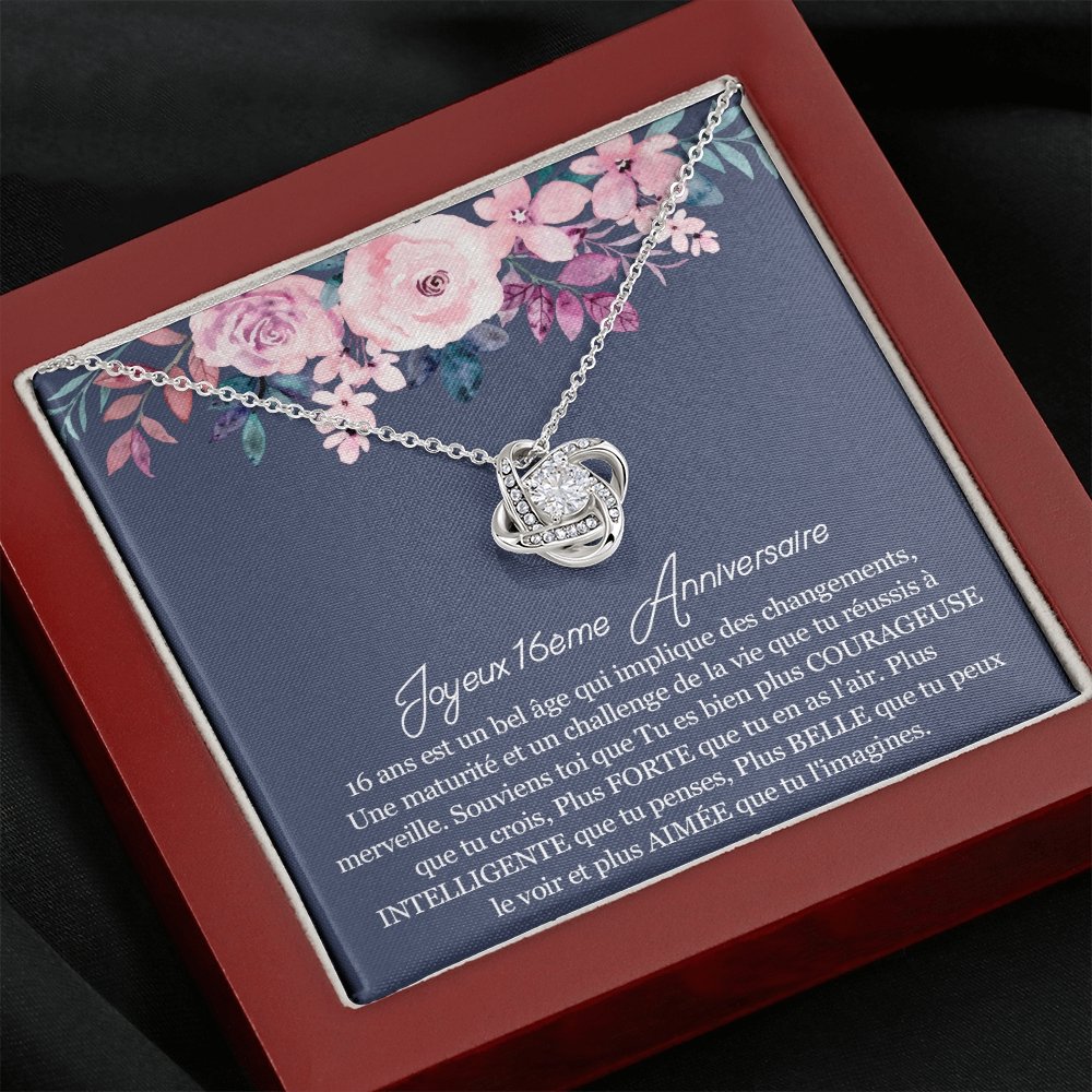 ANNIMERVEILLE • Collier 16ème Anniversaire Noeud d'Amour - Lehnaa