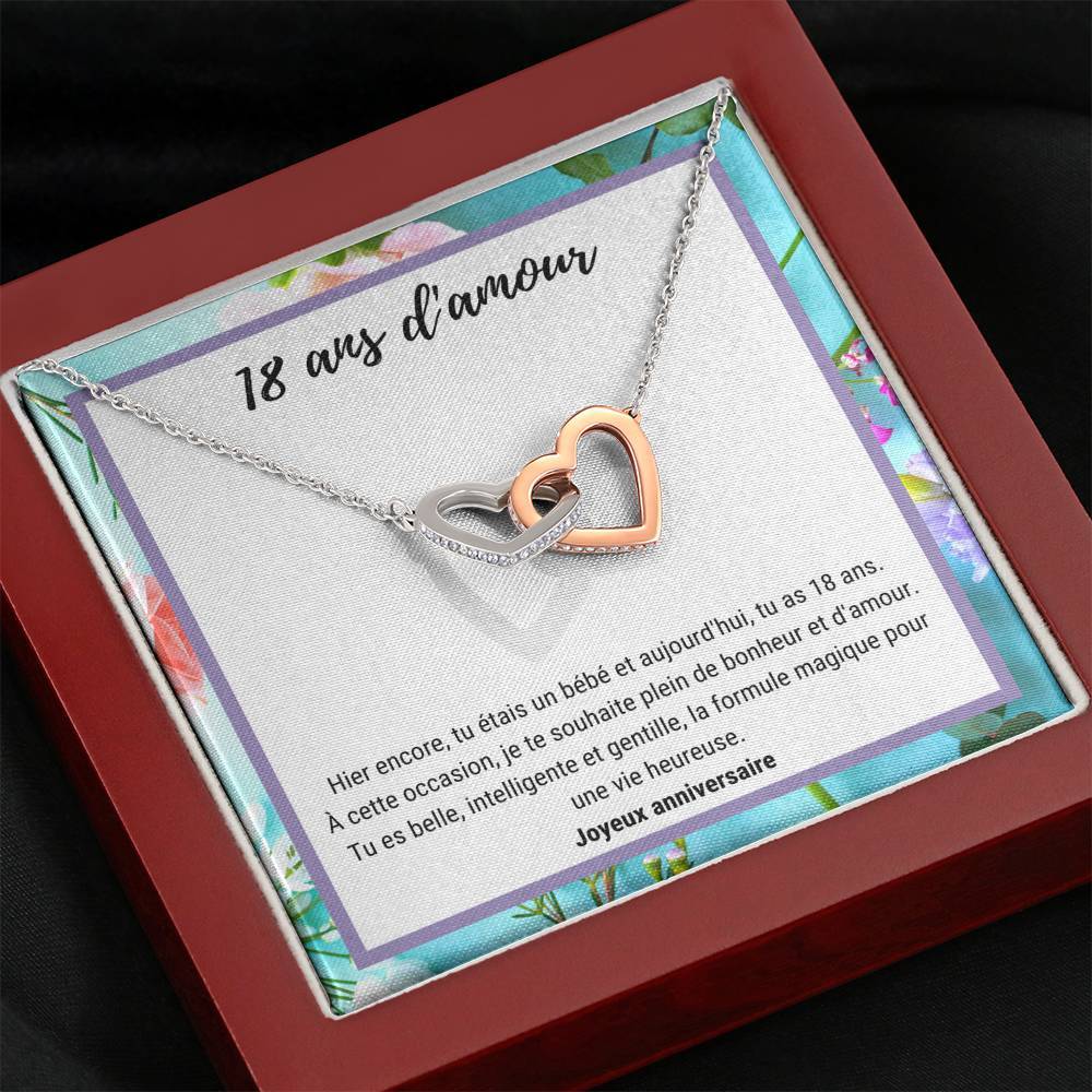 ANNIMERVEILLE • COLLIER 18ÈME ANNIVERSAIRE Double Cœur - Lehnaa