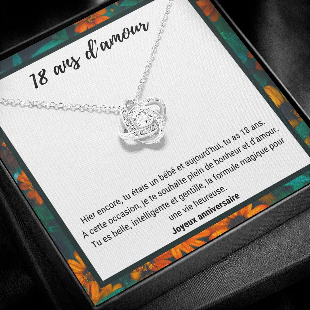 ANNIMERVEILLE • COLLIER 18ÈME ANNIVERSAIRE Noeud d'Amour - Lehnaa