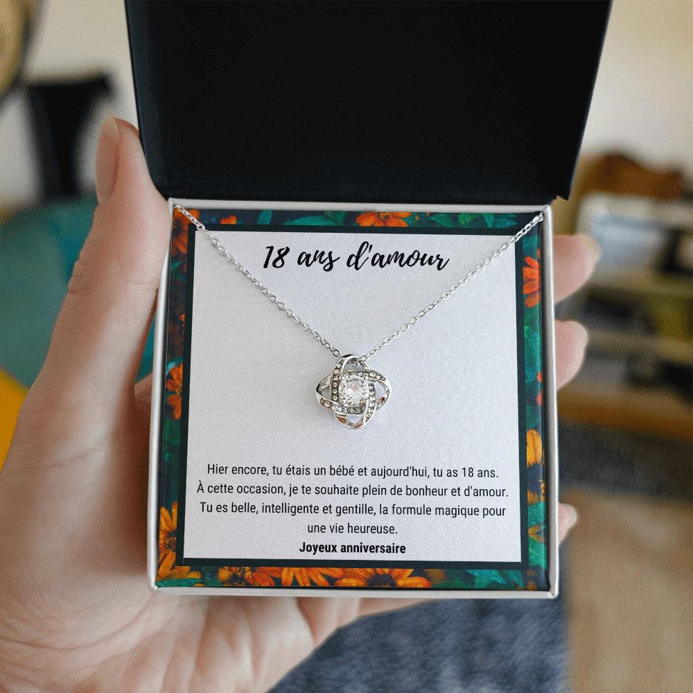 ANNIMERVEILLE • COLLIER 18ÈME ANNIVERSAIRE Noeud d'Amour - Lehnaa