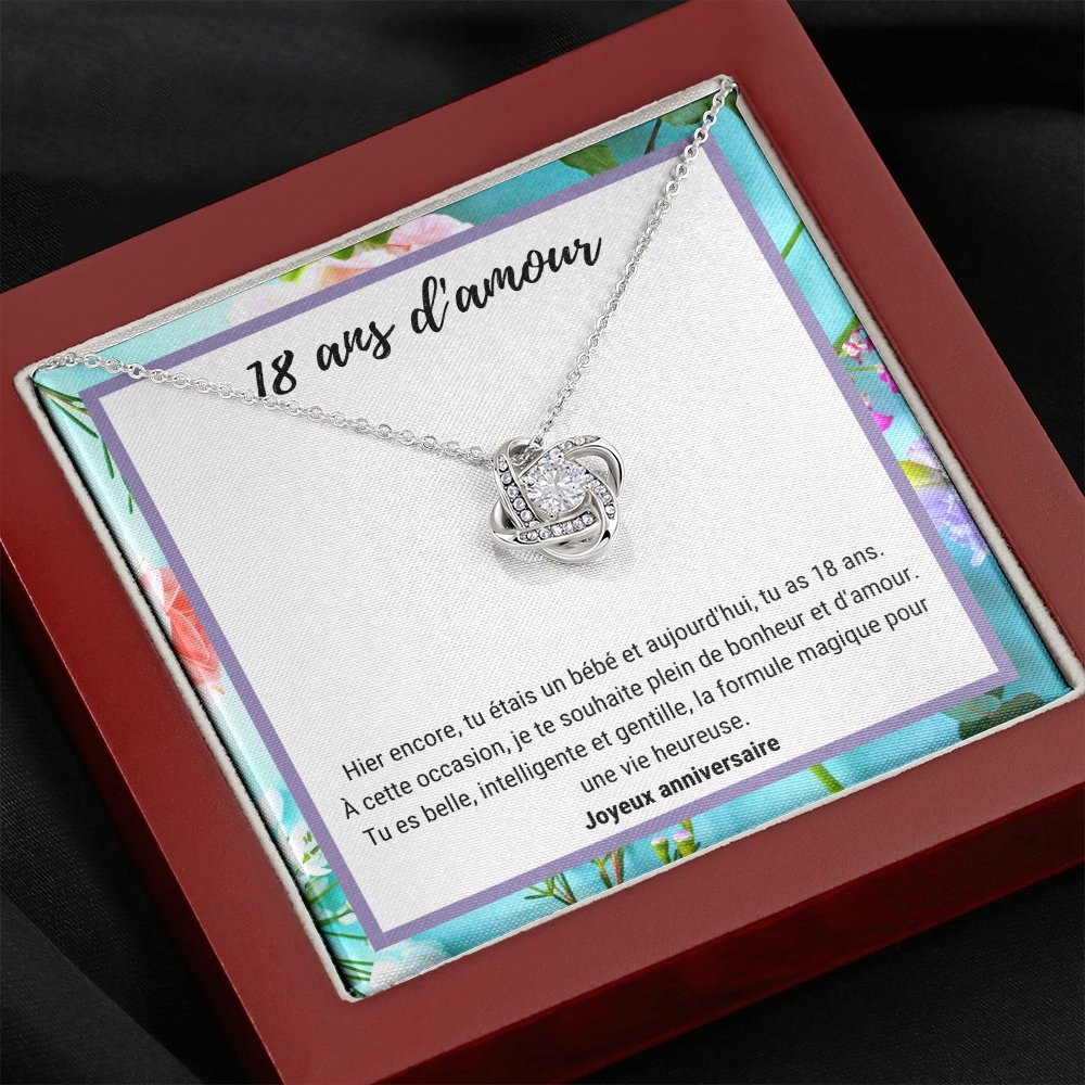 ANNIMERVEILLE • COLLIER 18ÈME ANNIVERSAIRE Noeud d'Amour - Lehnaa