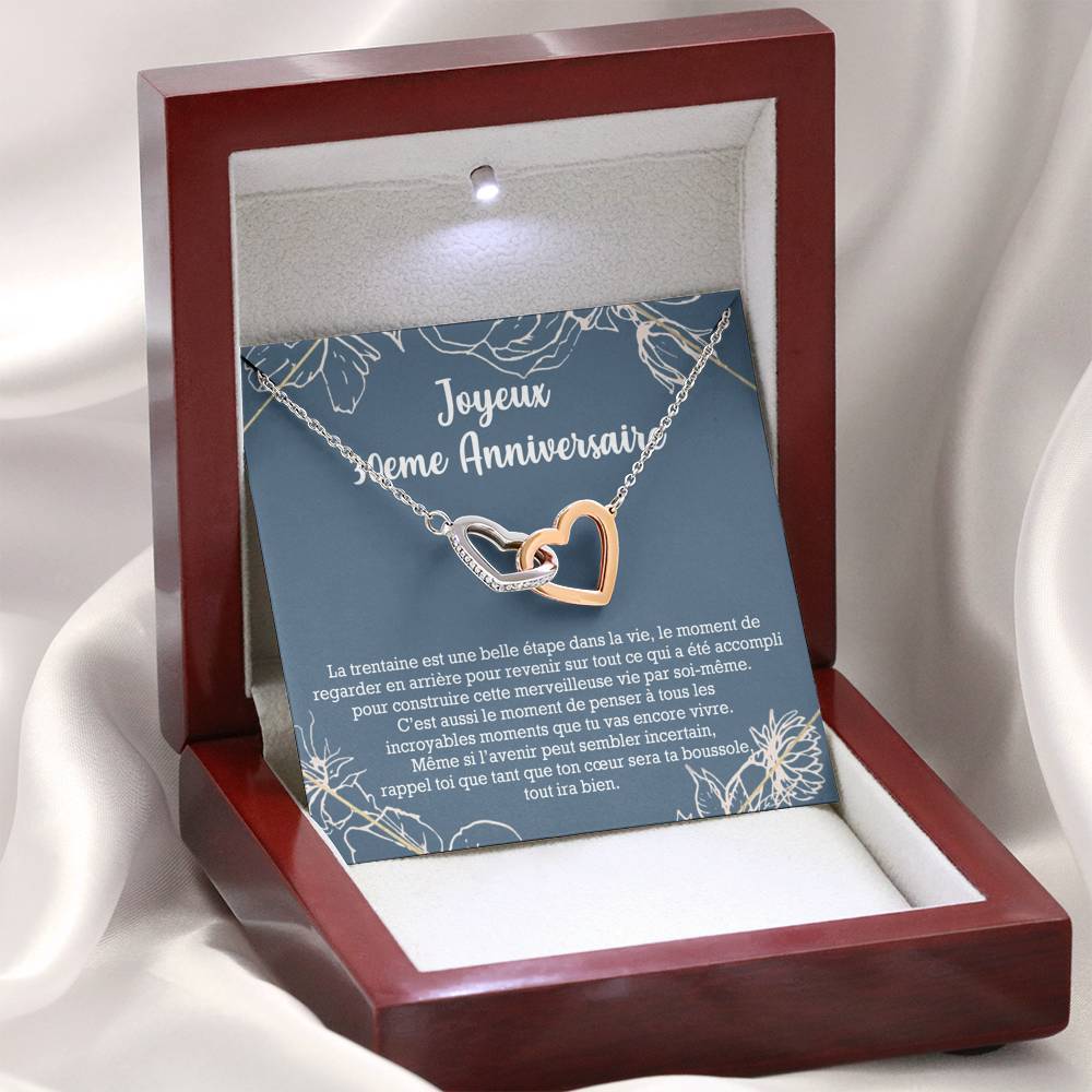 ANNIMERVEILLE • Collier 30ème Anniversaire Double Cœur - Lehnaa