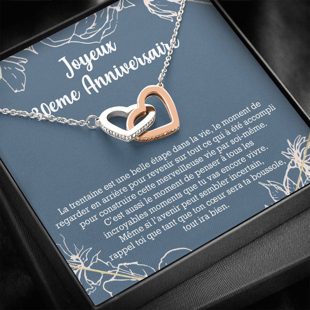 ANNIMERVEILLE • Collier 30ème Anniversaire Double Cœur - Lehnaa