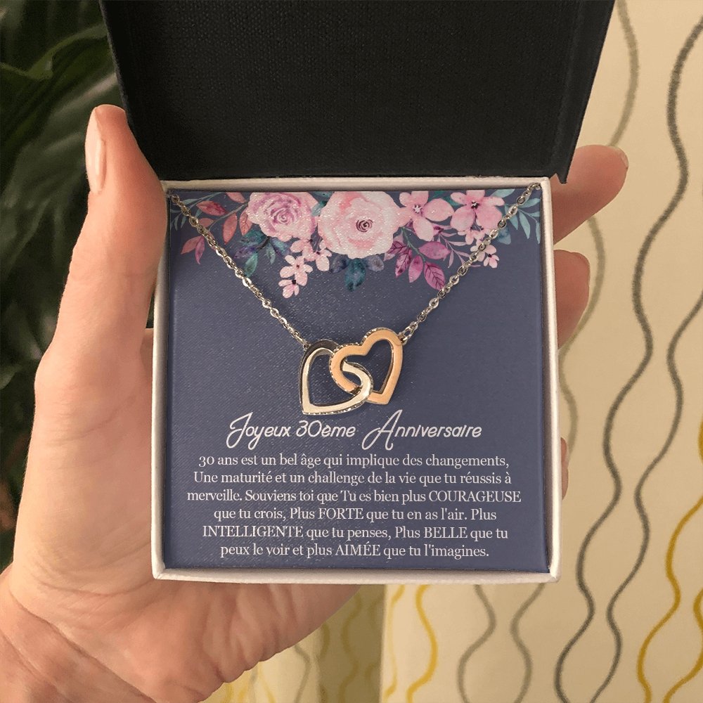 ANNIMERVEILLE • Collier 30ème Anniversaire Double Cœur - Lehnaa