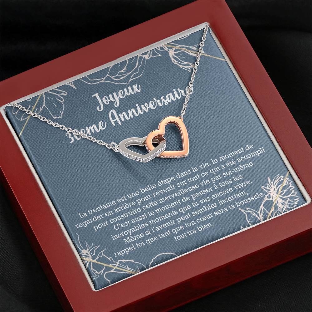 ANNIMERVEILLE • Collier 30ème Anniversaire Double Cœur - Lehnaa