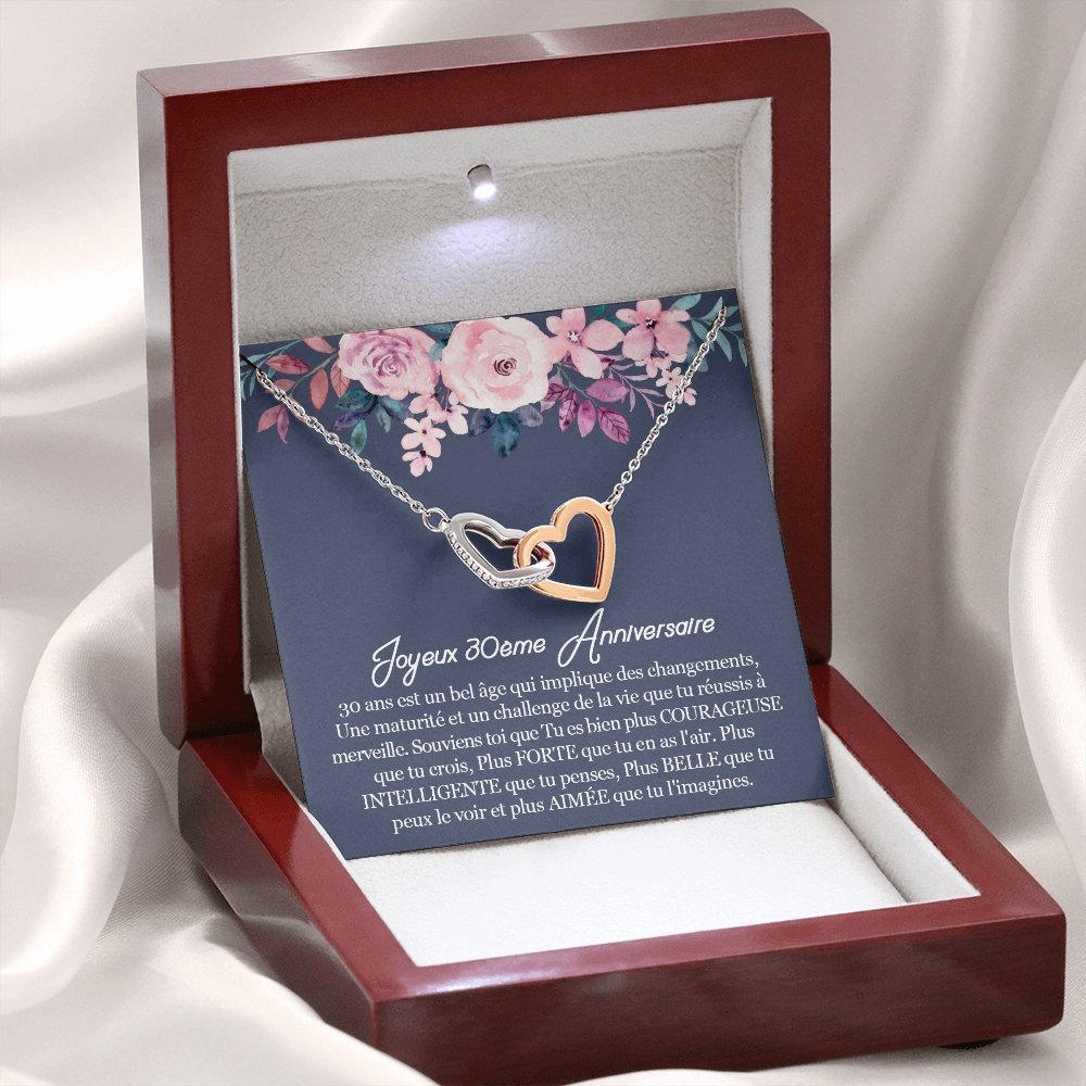 ANNIMERVEILLE • Collier 30ème Anniversaire Double Cœur - Lehnaa