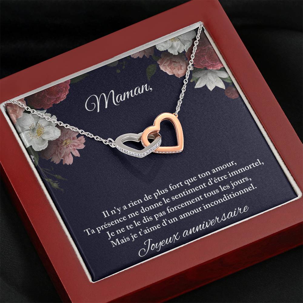 ANNIMERVEILLE • COLLIER ANNIVERSAIRE MAMAN Double Cœur - Lehnaa