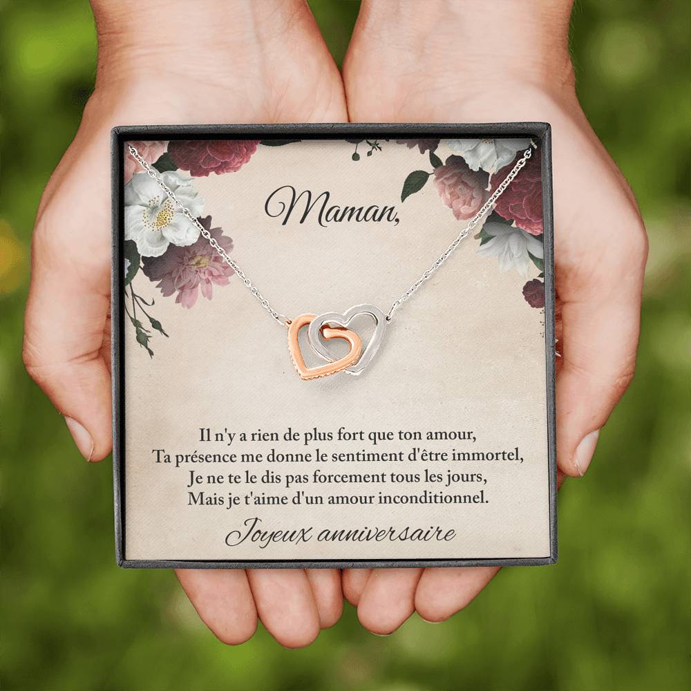 ANNIMERVEILLE • COLLIER ANNIVERSAIRE MAMAN Double Cœur - Lehnaa