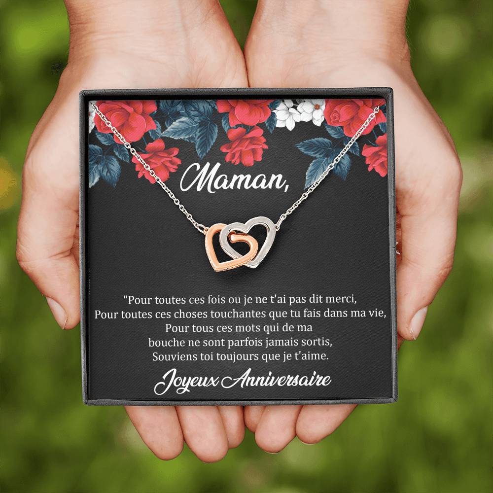 ANNIMERVEILLE • COLLIER ANNIVERSAIRE MAMAN • MEILLEURE MAMAN DU MONDE Double Cœur - Lehnaa