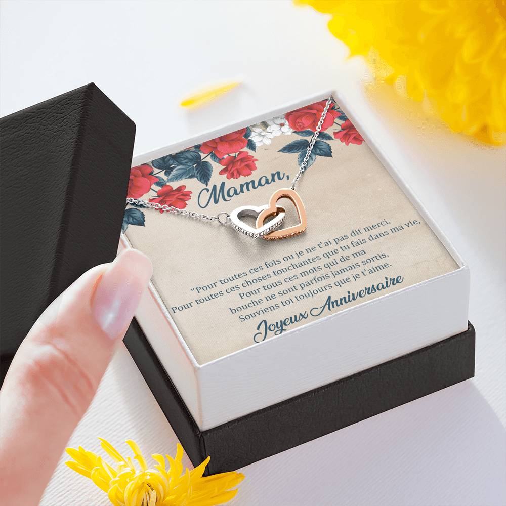 ANNIMERVEILLE • Collier Anniversaire Maman • Meilleure maman du monde Double Cœur - Lehnaa