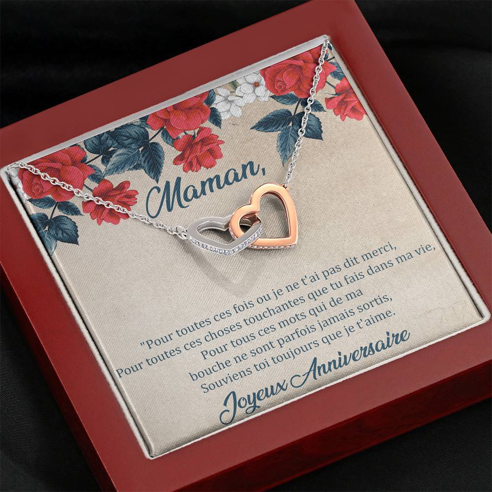 ANNIMERVEILLE • Collier Anniversaire Maman • Meilleure maman du monde Double Cœur - Lehnaa