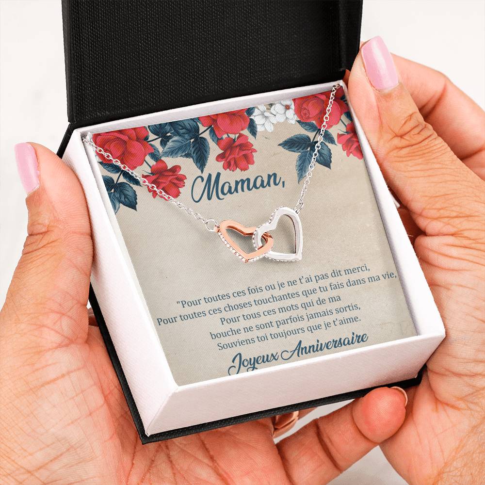 ANNIMERVEILLE • Collier Anniversaire Maman • Meilleure maman du monde Double Cœur - Lehnaa