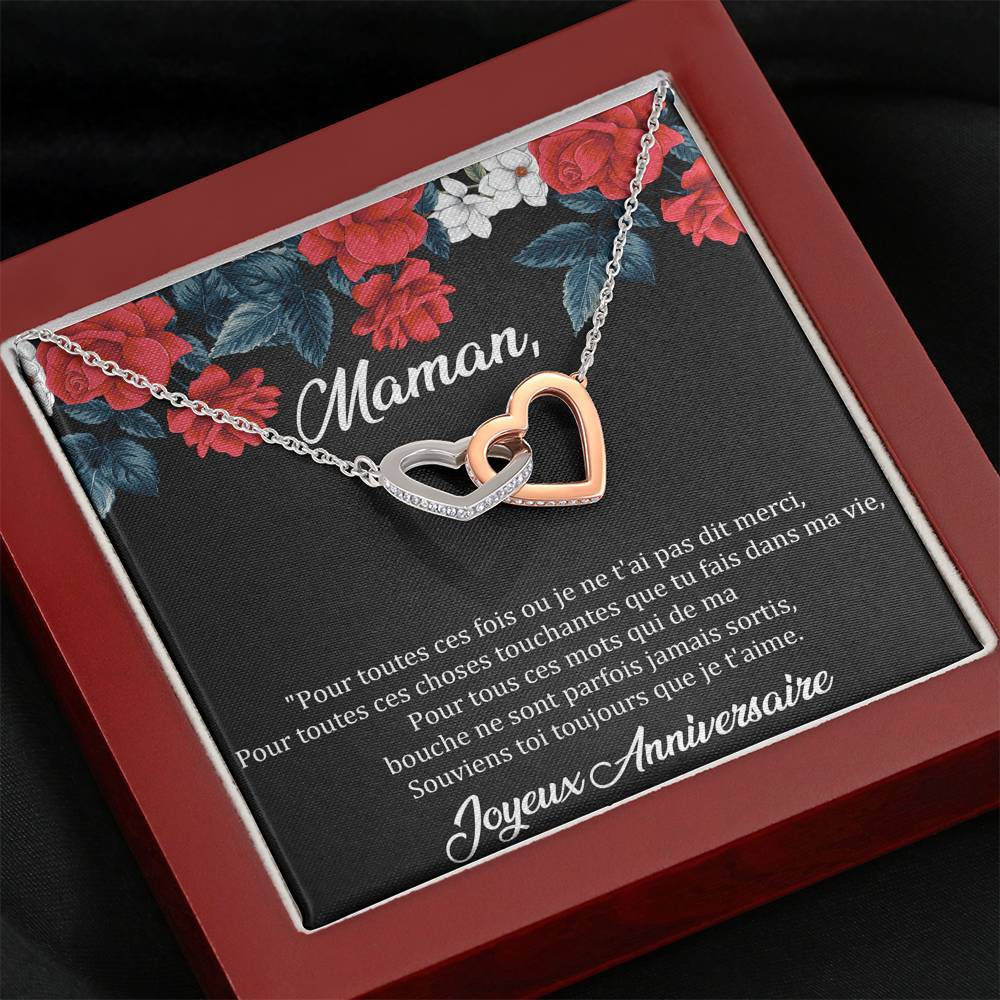 ANNIMERVEILLE • COLLIER ANNIVERSAIRE MAMAN • MEILLEURE MAMAN DU MONDE Double Cœur - Lehnaa