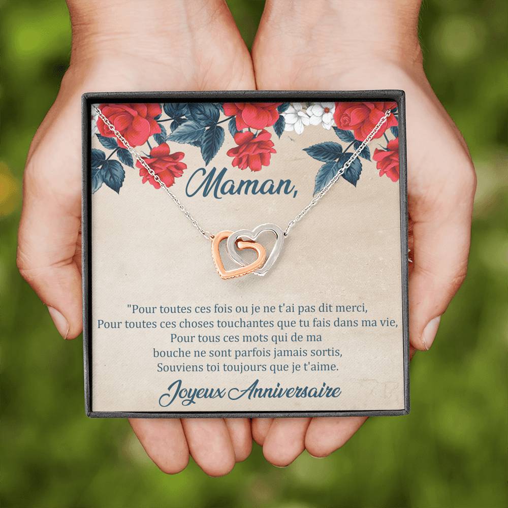 ANNIMERVEILLE • Collier Anniversaire Maman • Meilleure maman du monde Double Cœur - Lehnaa