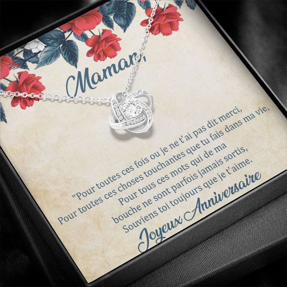 ANNIMERVEILLE • Collier Anniversaire Maman • Meilleure maman du monde Noeud d'Amour - Lehnaa