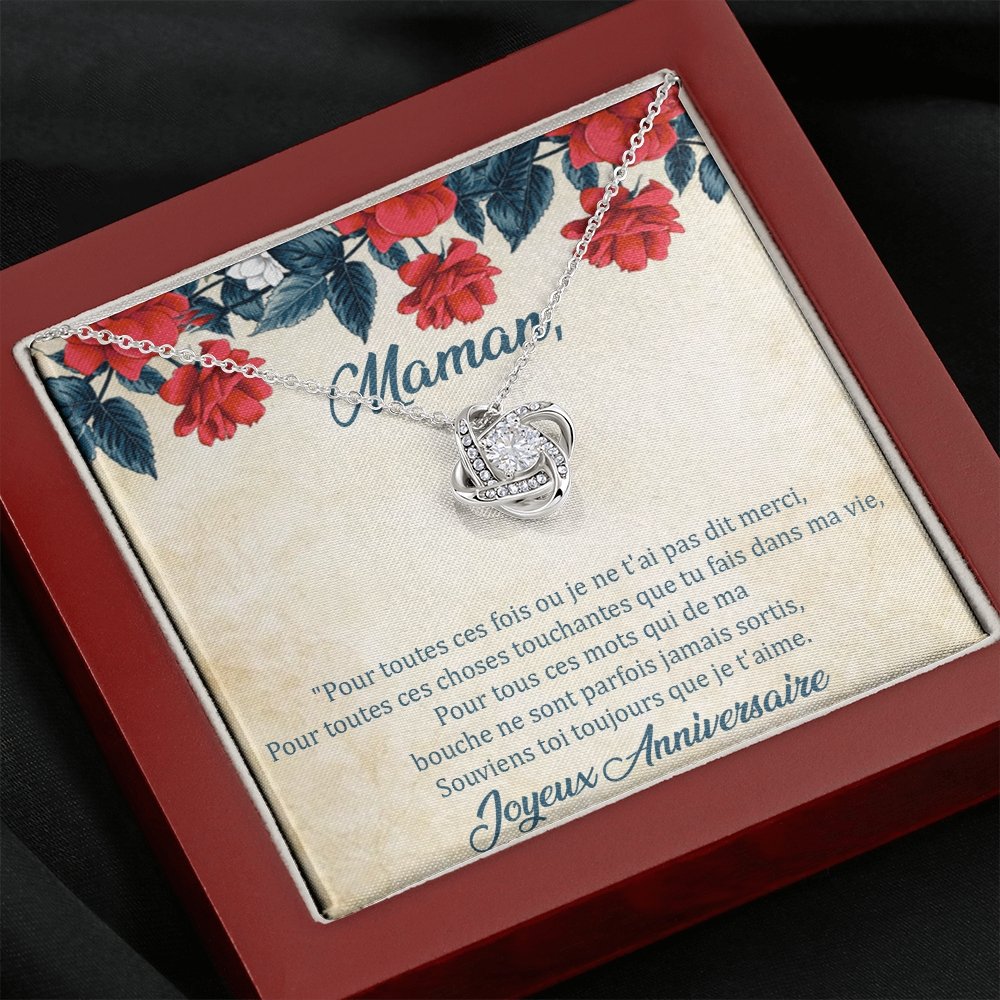 ANNIMERVEILLE • Collier Anniversaire Maman • Meilleure maman du monde Noeud d'Amour - Lehnaa