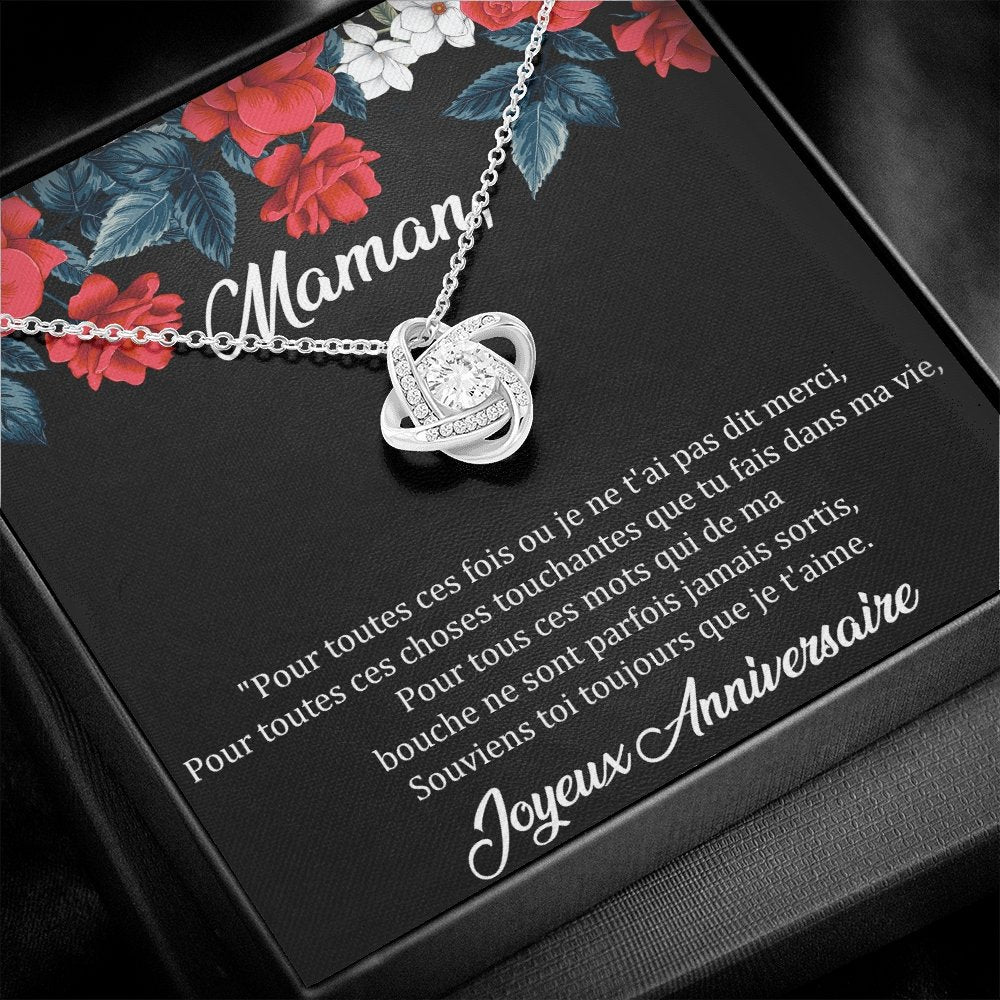 ANNIMERVEILLE • COLLIER ANNIVERSAIRE MAMAN • MEILLEURE MAMAN DU MONDE Noeud d'Amour - Lehnaa