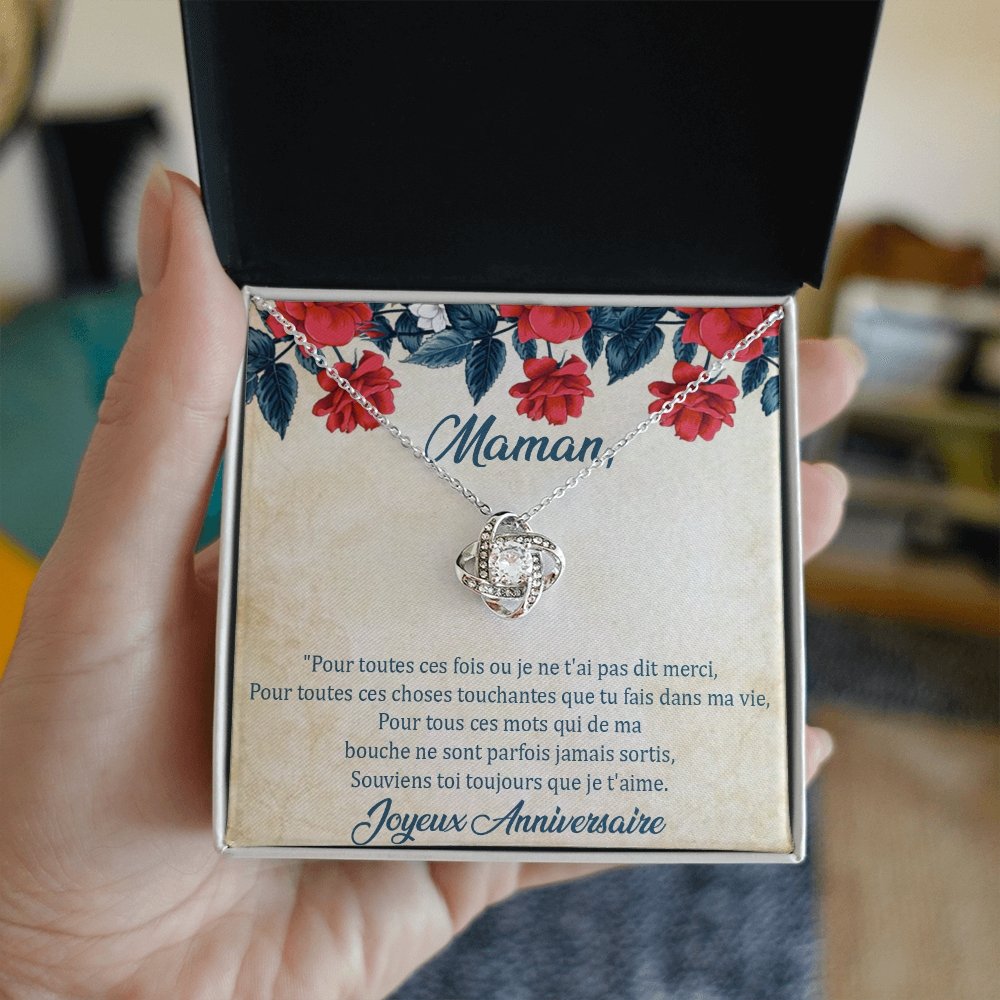 ANNIMERVEILLE • Collier Anniversaire Maman • Meilleure maman du monde Noeud d'Amour - Lehnaa