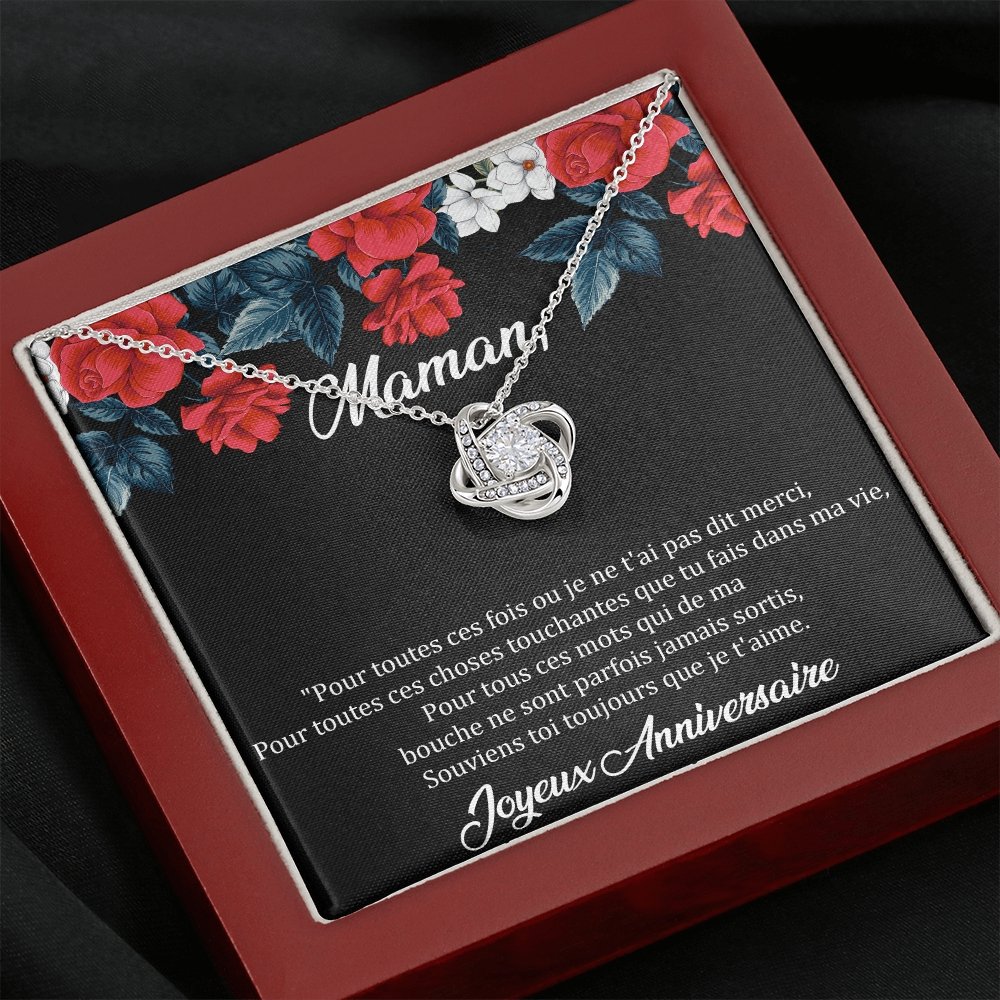ANNIMERVEILLE • COLLIER ANNIVERSAIRE MAMAN • MEILLEURE MAMAN DU MONDE Noeud d'Amour - Lehnaa