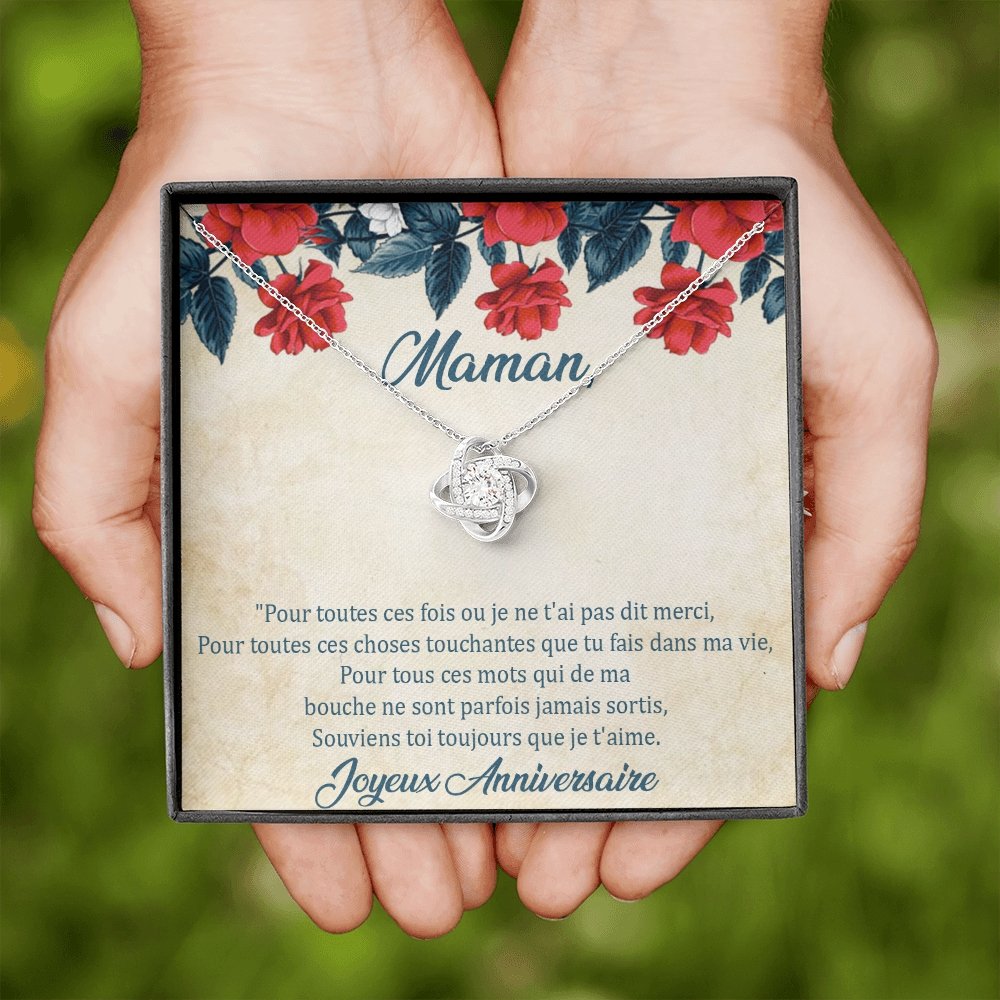 ANNIMERVEILLE • Collier Anniversaire Maman • Meilleure maman du monde Noeud d'Amour - Lehnaa
