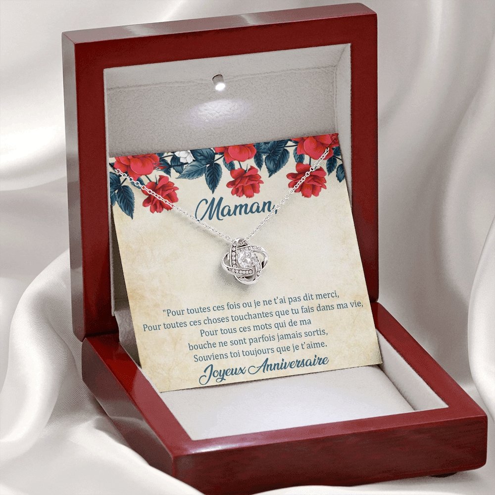 ANNIMERVEILLE • Collier Anniversaire Maman • Meilleure maman du monde Noeud d'Amour - Lehnaa