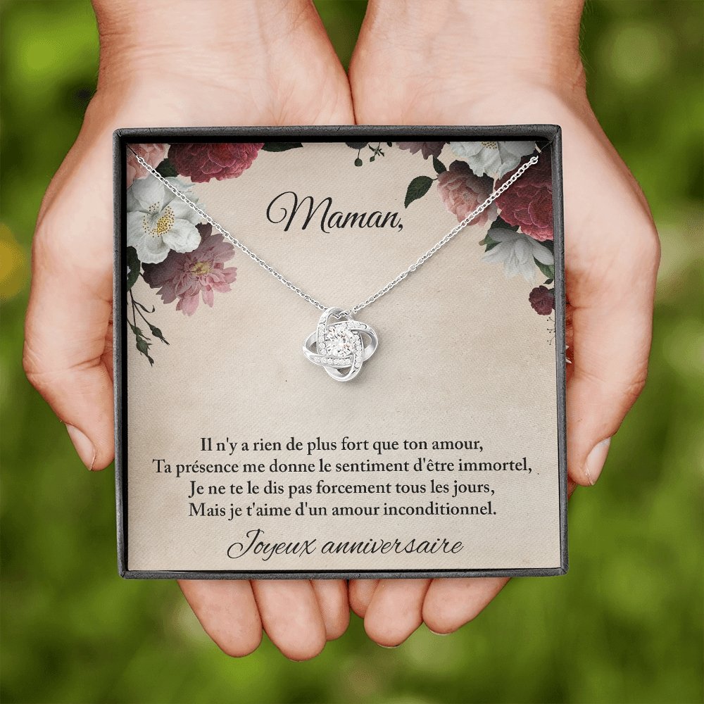 ANNIMERVEILLE • COLLIER ANNIVERSAIRE MAMAN Noeud d'Amour - Lehnaa