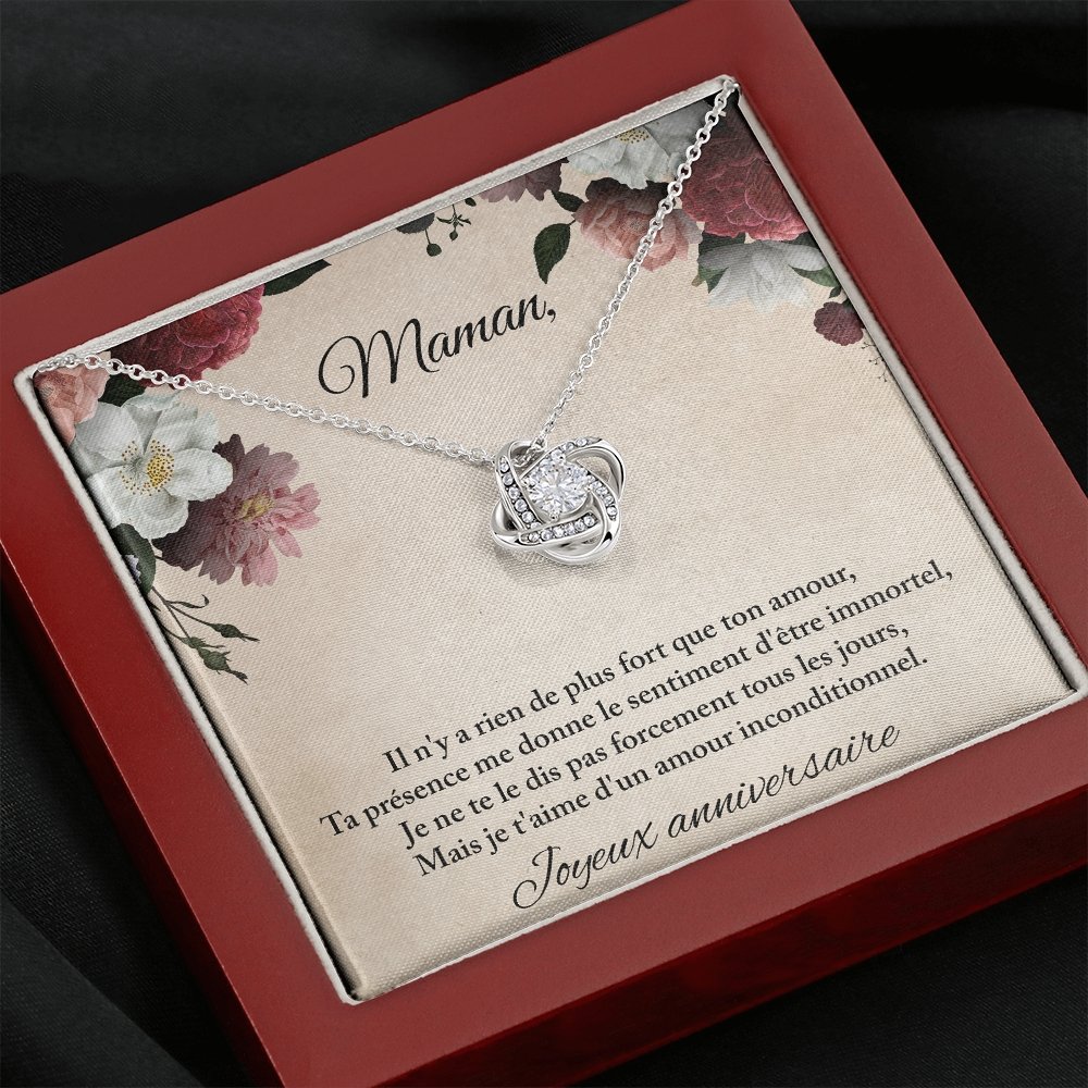 ANNIMERVEILLE • COLLIER ANNIVERSAIRE MAMAN Noeud d'Amour - Lehnaa