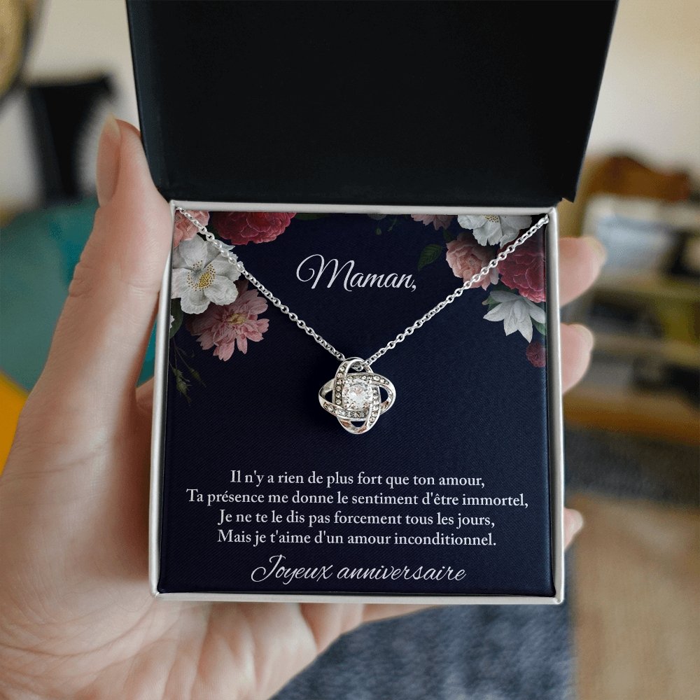 ANNIMERVEILLE • COLLIER ANNIVERSAIRE MAMAN Noeud d'Amour - Lehnaa