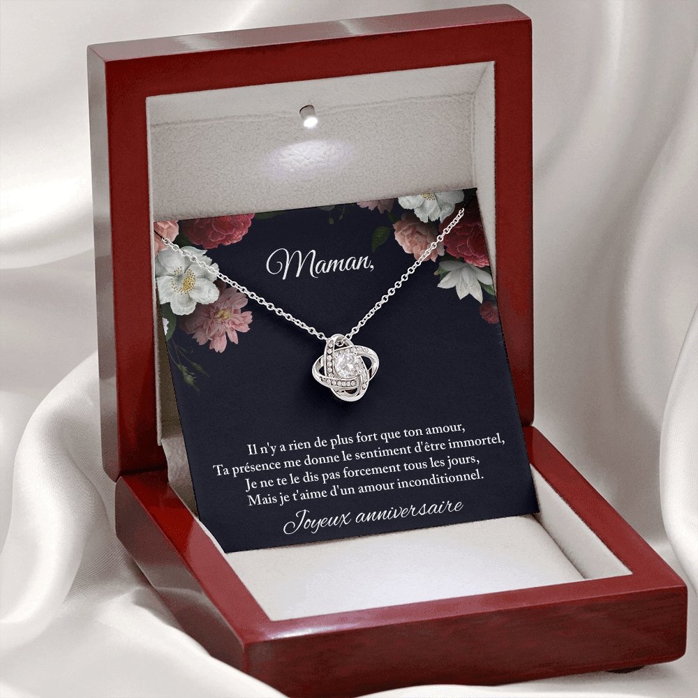 ANNIMERVEILLE • COLLIER ANNIVERSAIRE MAMAN Noeud d'Amour - Lehnaa