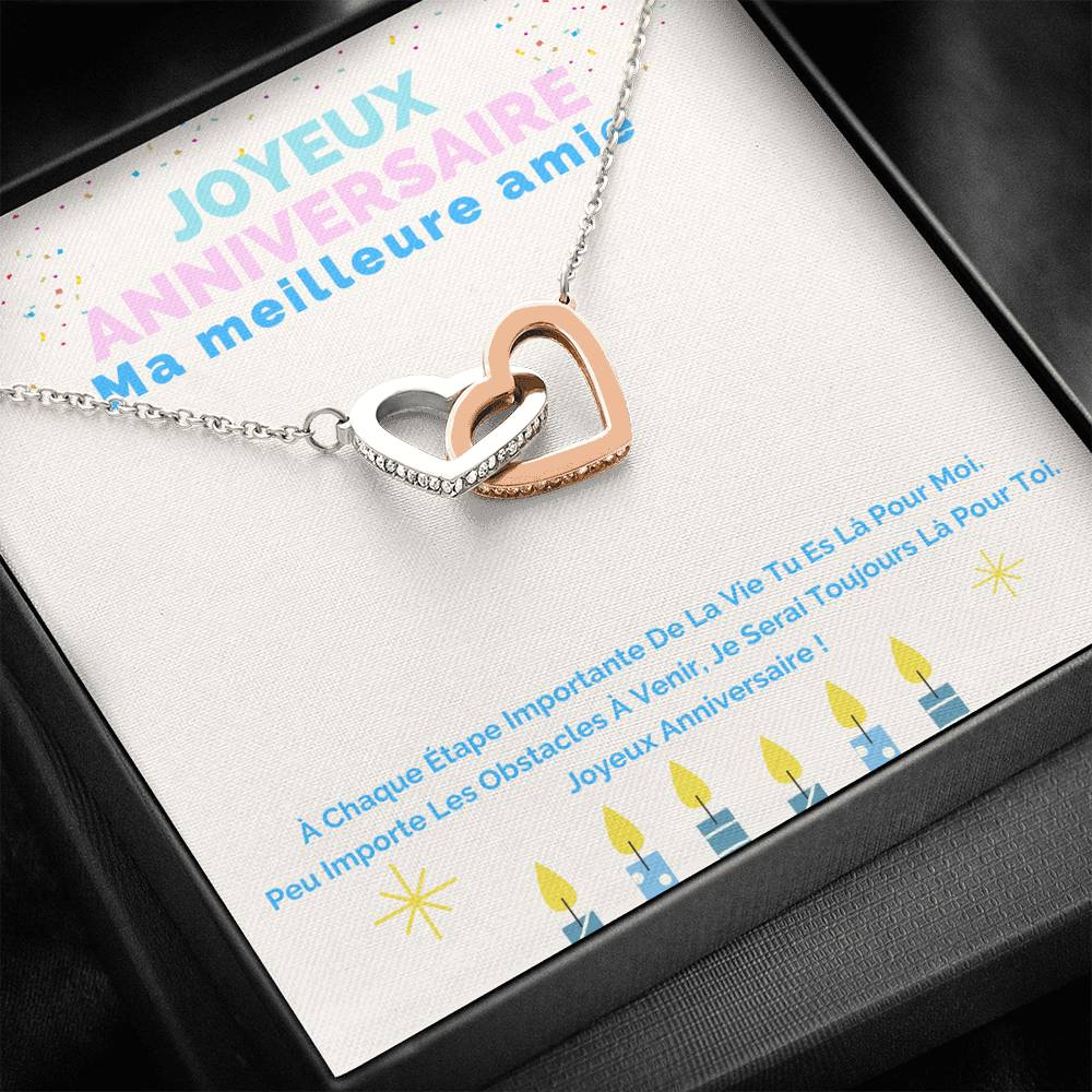 ANNIMERVEILLE • Collier Joyeux Anniversaire Double Cœur - Lehnaa