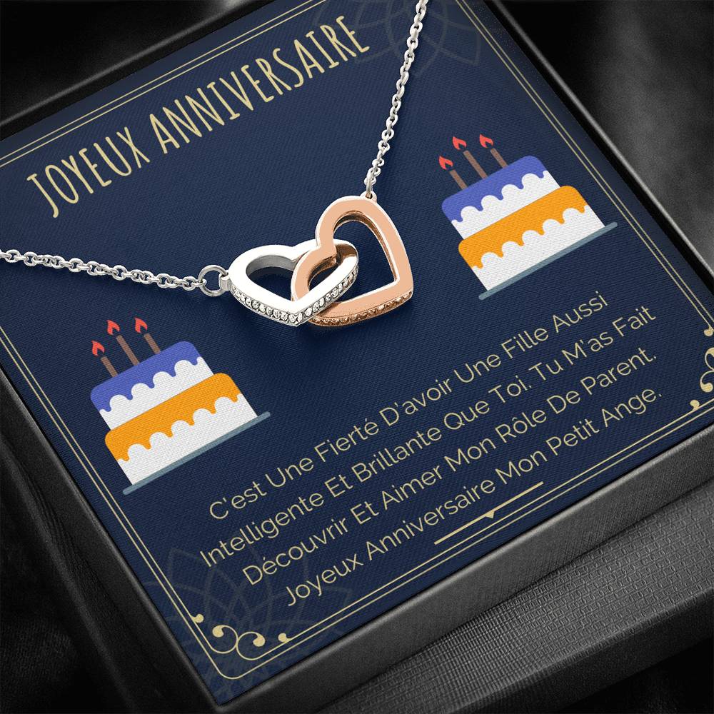 ANNIMERVEILLE • Collier Joyeux Anniversaire Double Cœur - Lehnaa