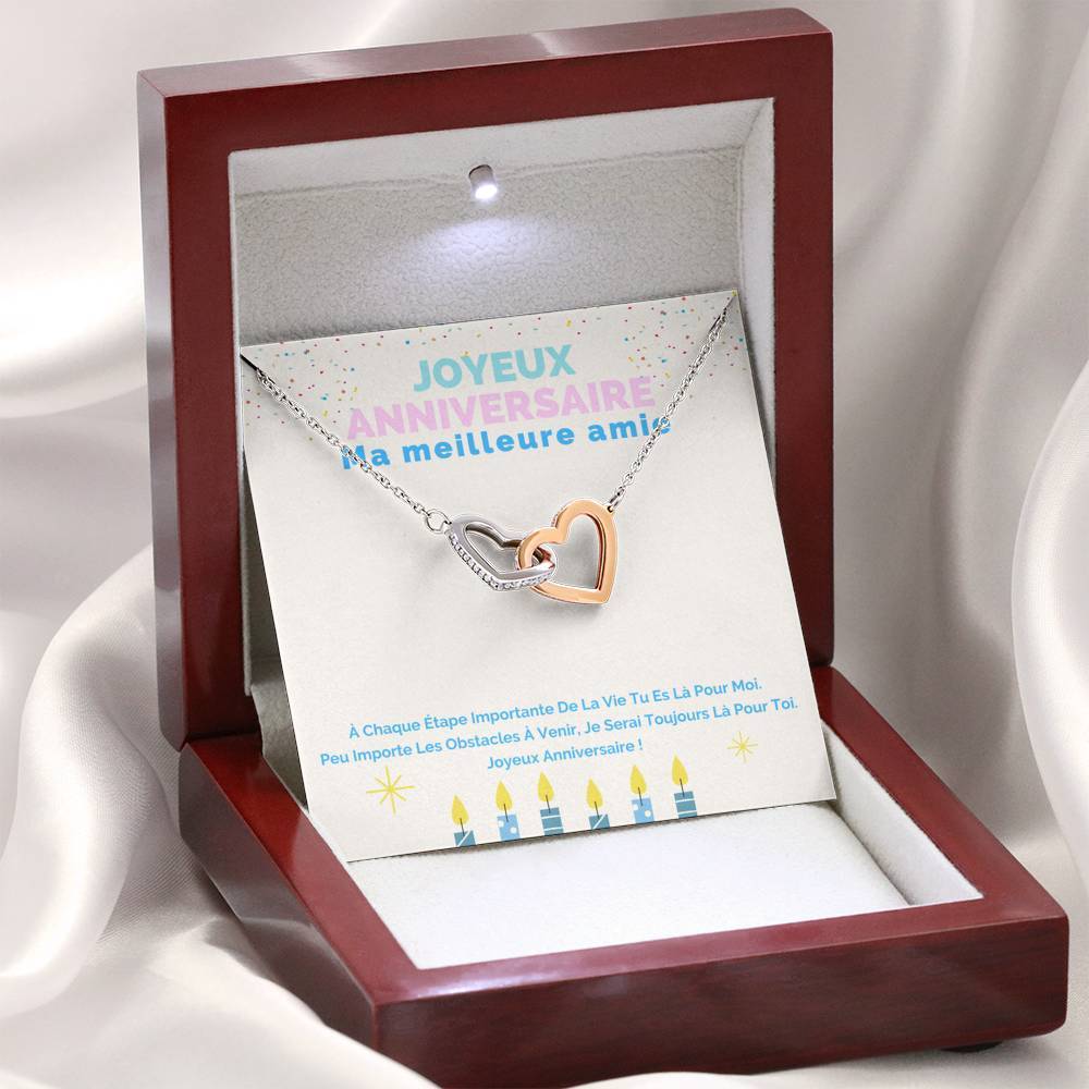 ANNIMERVEILLE • Collier Joyeux Anniversaire Double Cœur - Lehnaa