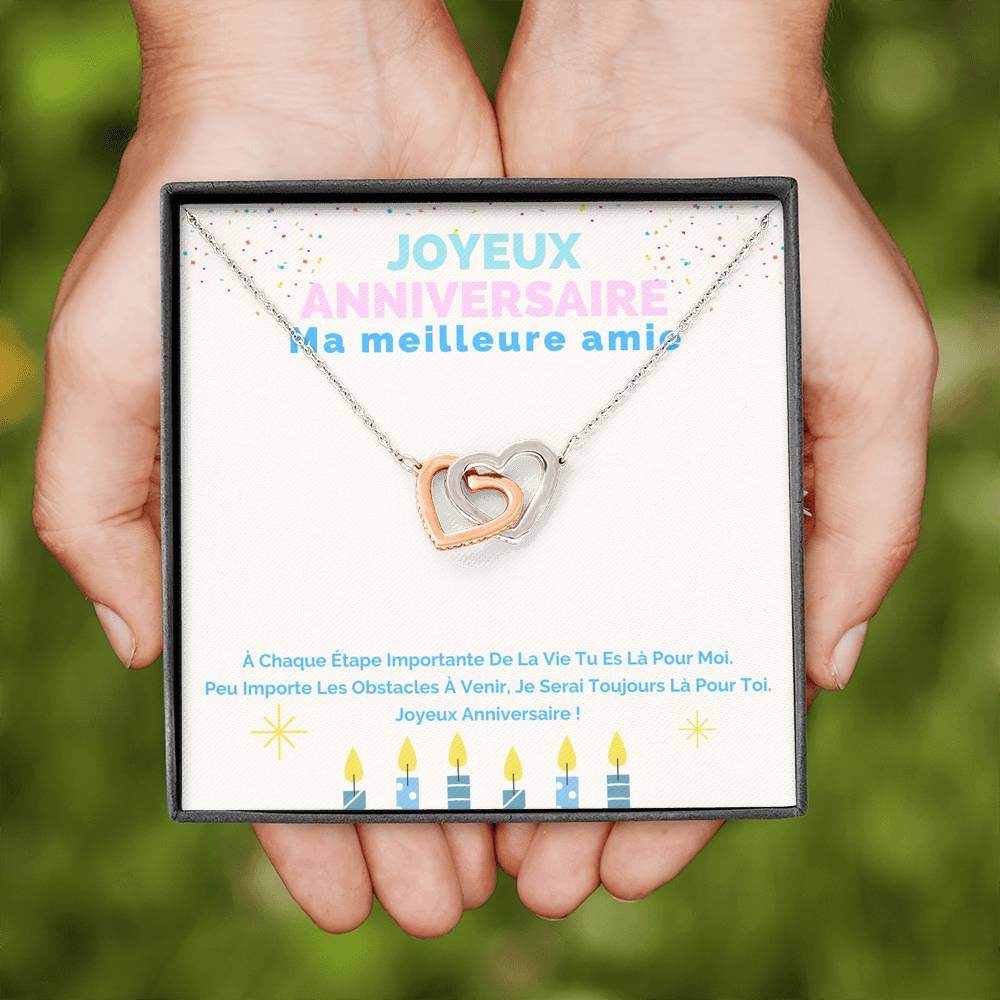 ANNIMERVEILLE • Collier Joyeux Anniversaire Double Cœur - Lehnaa