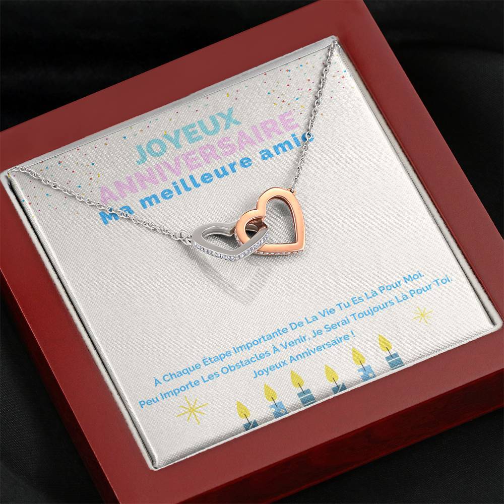 ANNIMERVEILLE • Collier Joyeux Anniversaire Double Cœur - Lehnaa