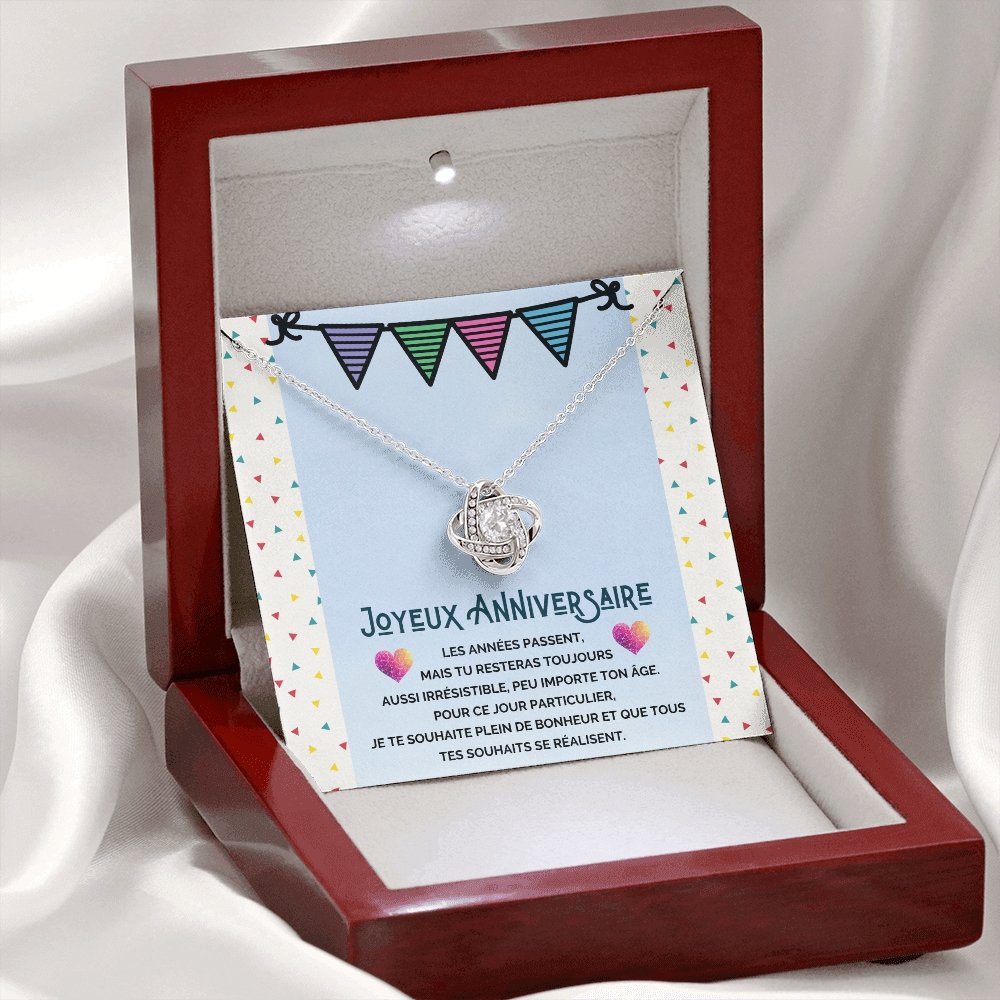 ANNIMERVEILLE • Collier Joyeux Anniversaire Noeud d'Amour - Lehnaa