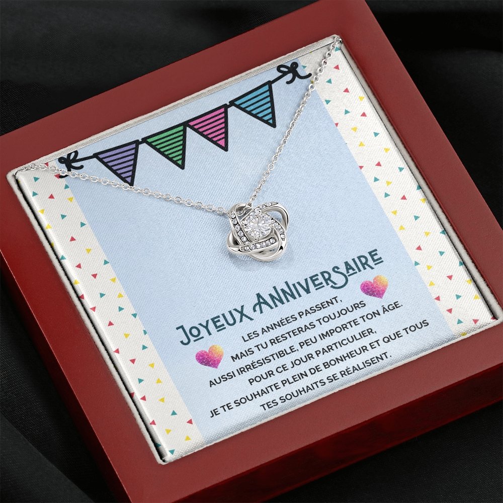 ANNIMERVEILLE • Collier Joyeux Anniversaire Noeud d'Amour - Lehnaa