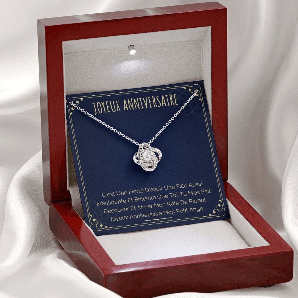 ANNIMERVEILLE • Collier Joyeux Anniversaire Noeud d'Amour - Lehnaa