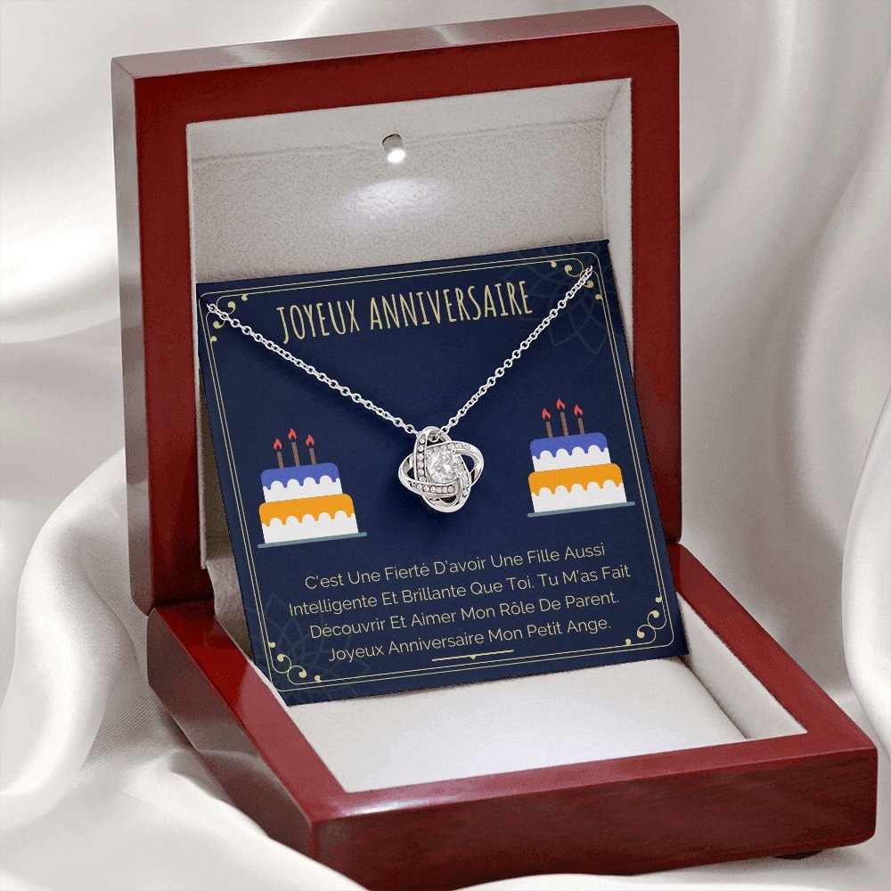 ANNIMERVEILLE • Collier Joyeux Anniversaire Noeud d'Amour - Lehnaa