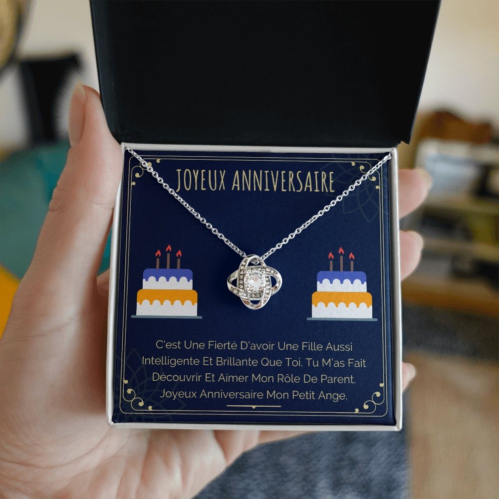 ANNIMERVEILLE • Collier Joyeux Anniversaire Noeud d'Amour - Lehnaa