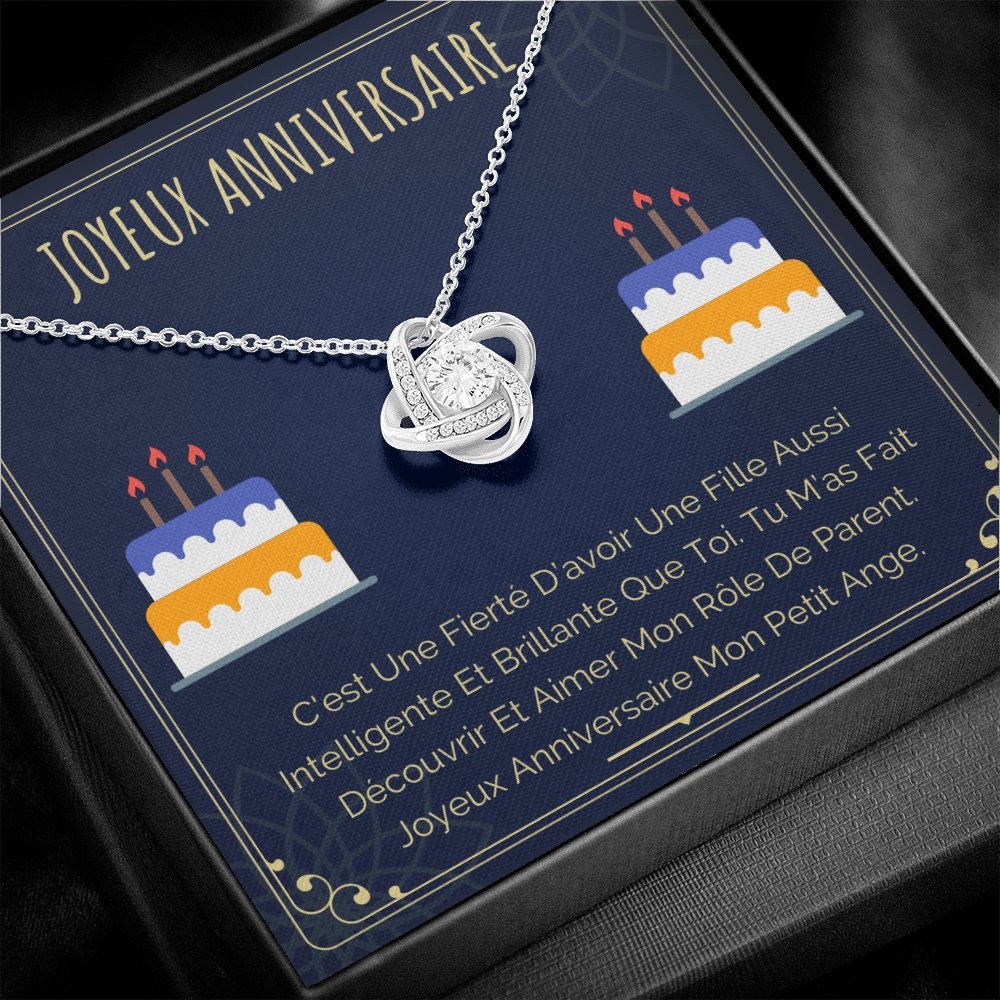 ANNIMERVEILLE • Collier Joyeux Anniversaire Noeud d'Amour - Lehnaa