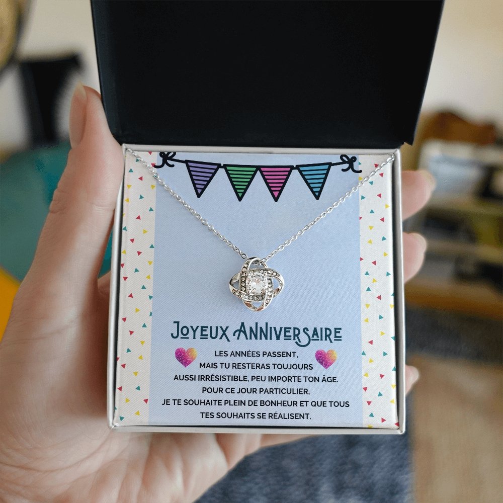 ANNIMERVEILLE • Collier Joyeux Anniversaire Noeud d'Amour - Lehnaa