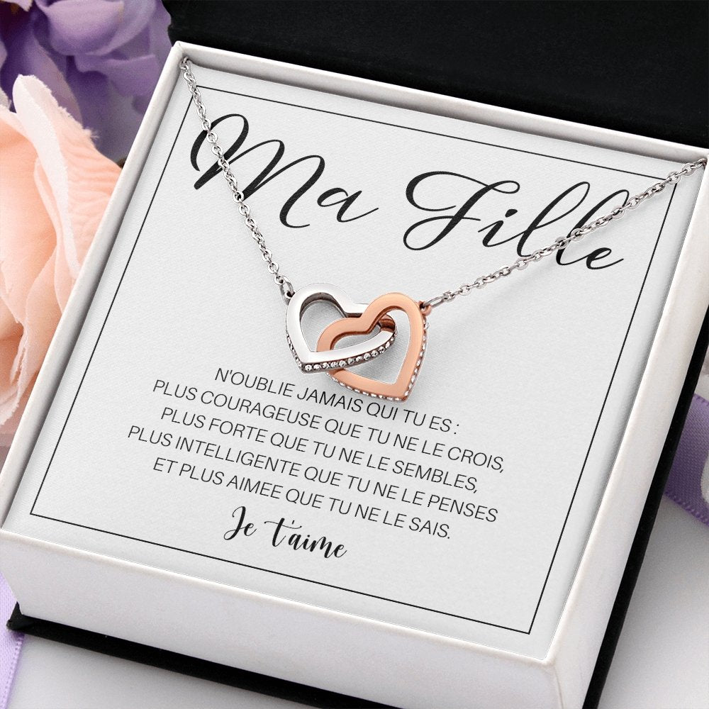 LINKY • Collier A Ma Fille Double Cœur - Lehnaa