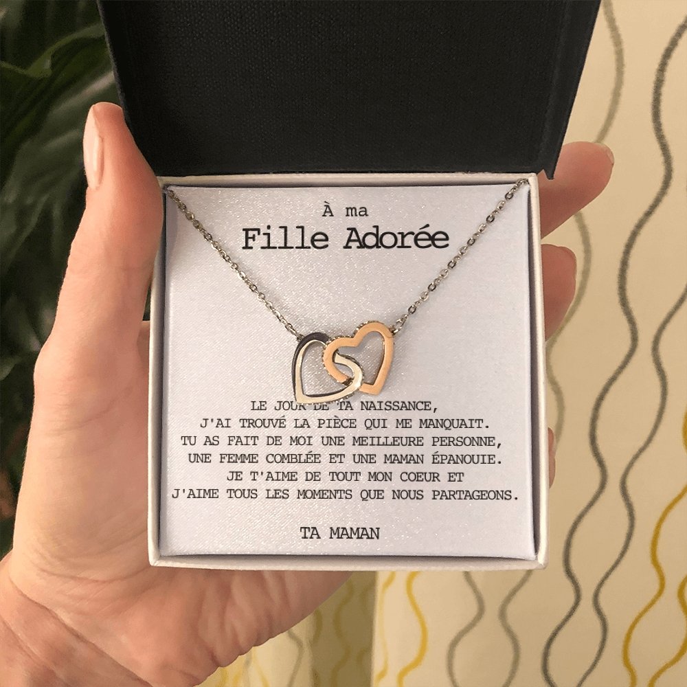 LINKY • Collier A Ma Fille Double Cœur - Lehnaa